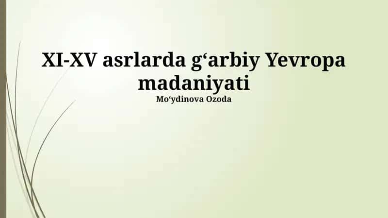 XIX-XX asrlarda gʻarbiy Yevropa madaniyati 1