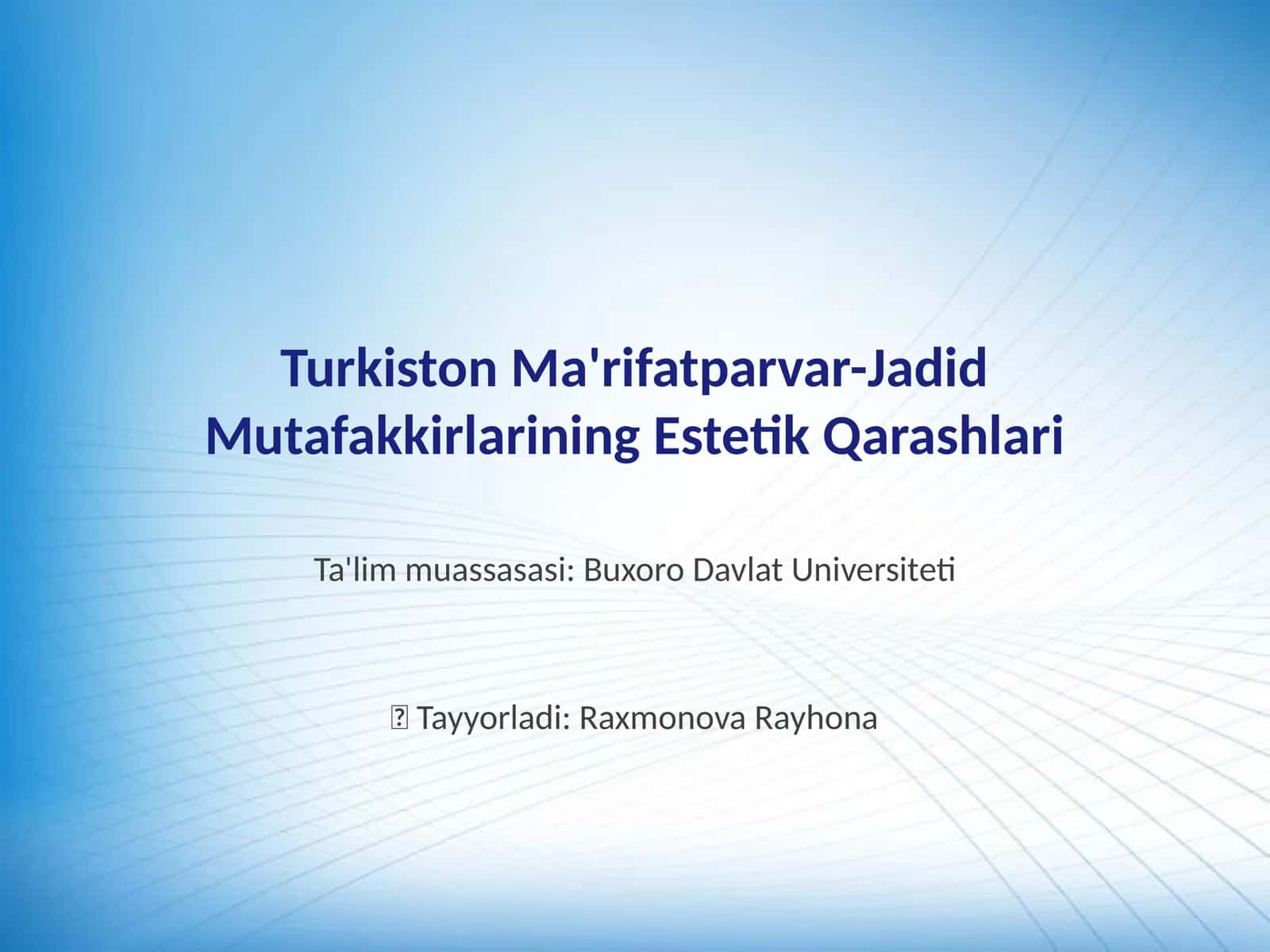 Turkiston Ma'rifatparvar-Jadid Mutafakkirlarining Estetik Qarashlari 1