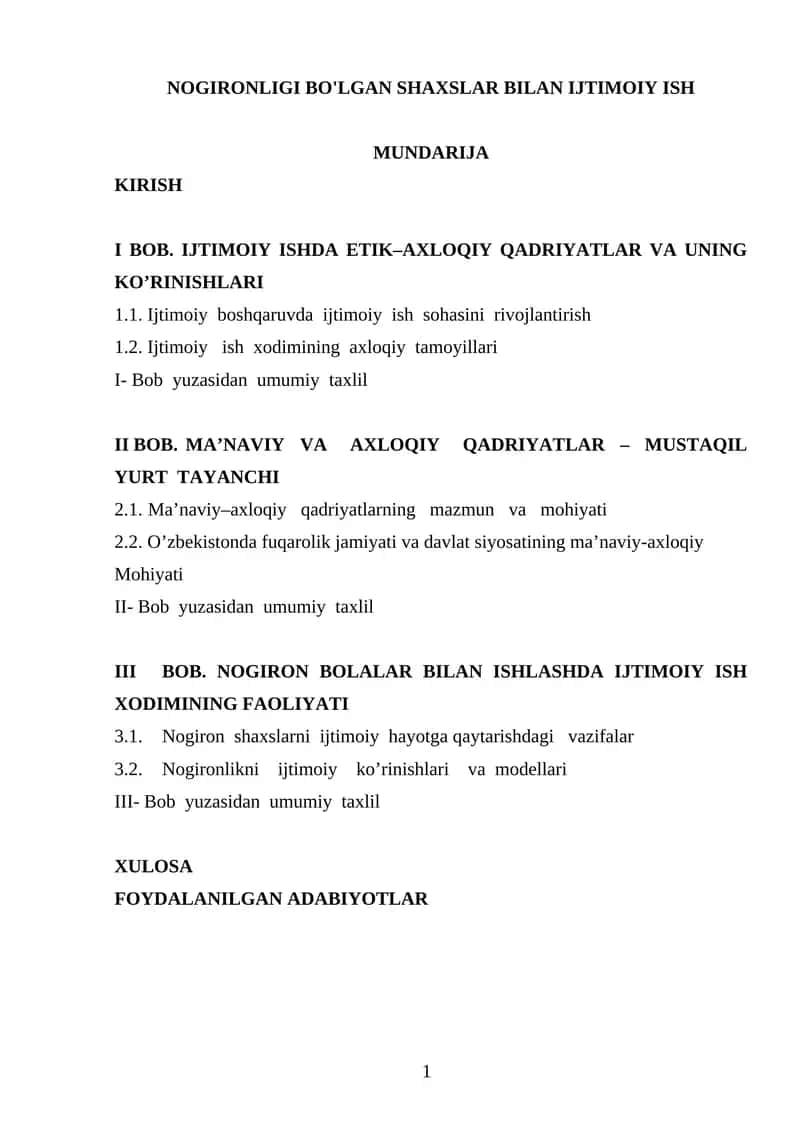 Nogironligi bo'lgan shaxslar bilan ijtimoiy ish 1