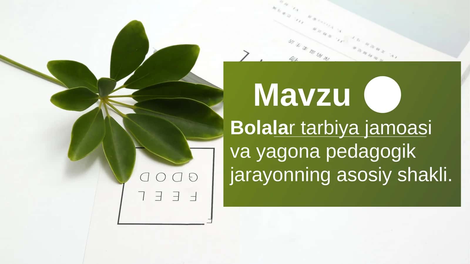 Bolalar tarbiya jamoasi va yagona pedagogik jarayonning asosiy shakli 1