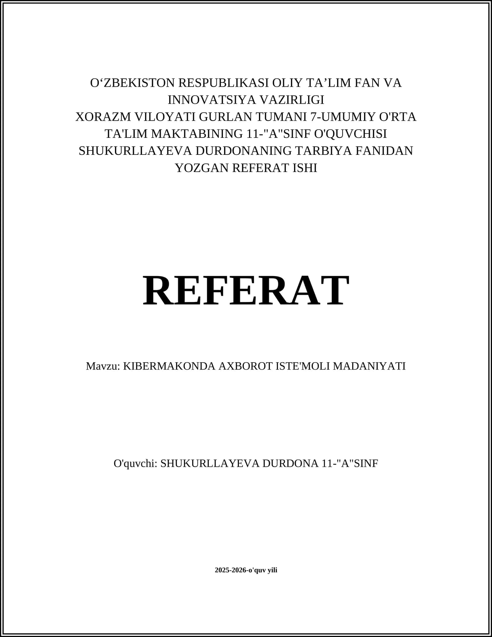 KIBERMAKONDA AXBOROT ISTE'MOLI MADANIYATI 1