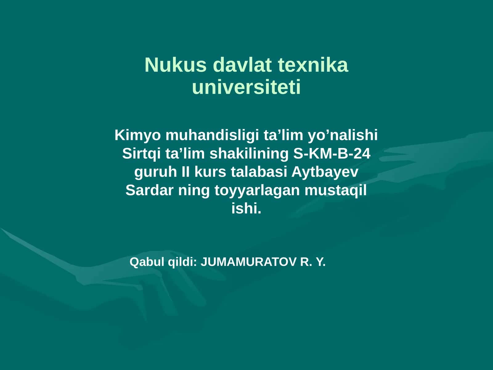 Molekulyar orbitallar va atom tuzilishi nazariyasi 1