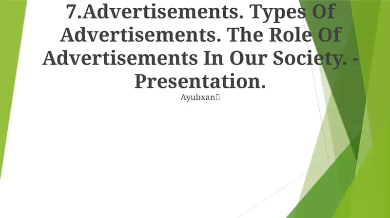 Advertisements. Types Of Advertisements. 1