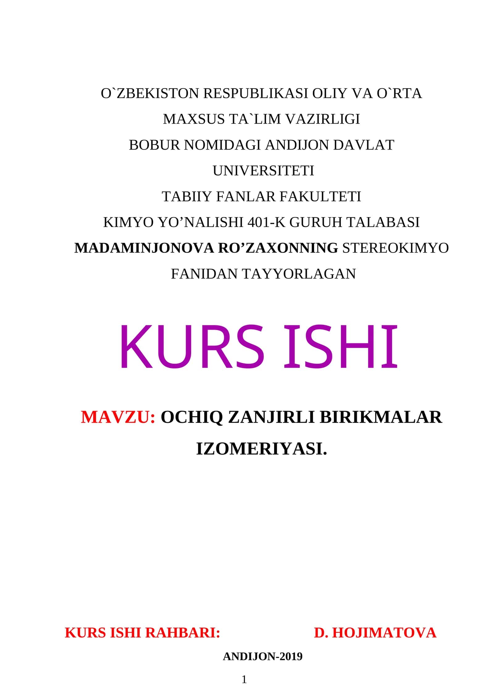 OCHIQ ZANJIRLI BIRIKMALAR IZOMERIYASI 1