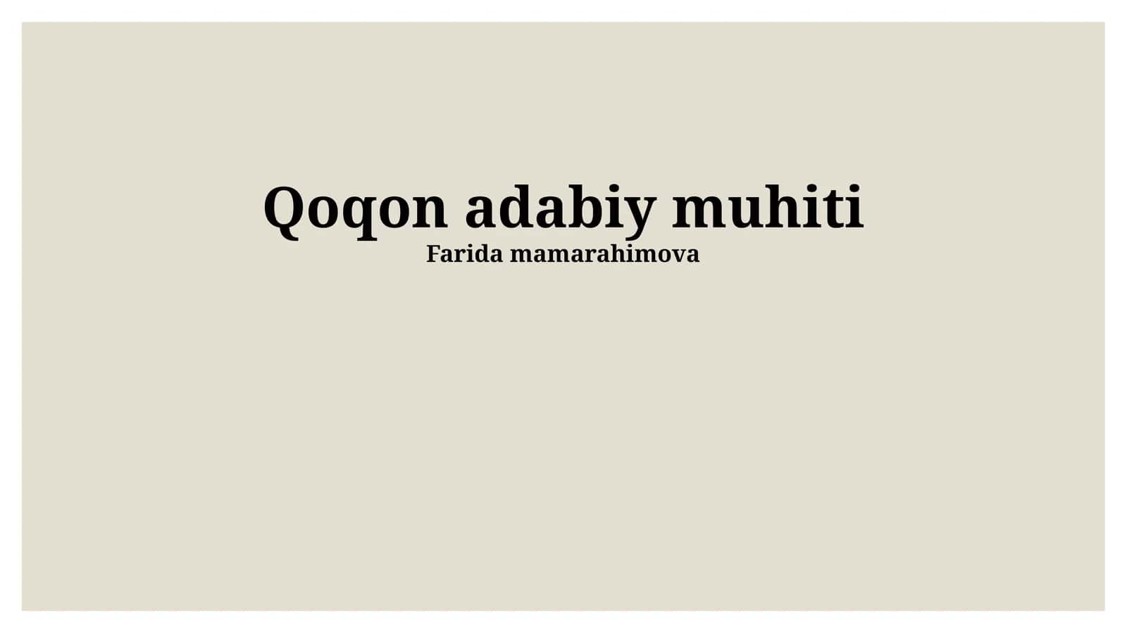 Qoqon adabiy muhiti 1