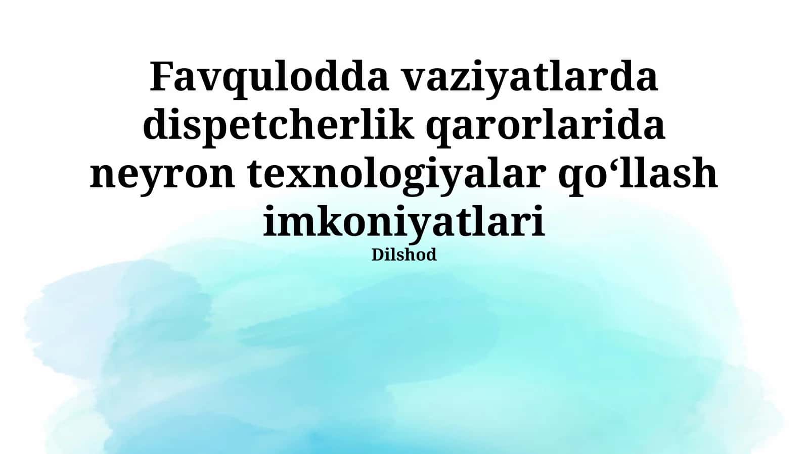 Favqulodda Vaziyatlarda Dispetcherlik Qarorlariga Neyrotexnologiyalarni Qo‘llash Imkoniyatlari 1