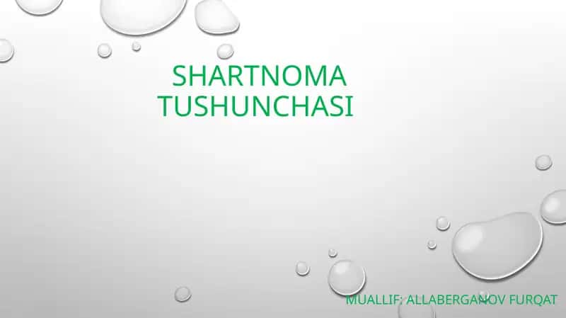Shartnoma tushunchasi 1