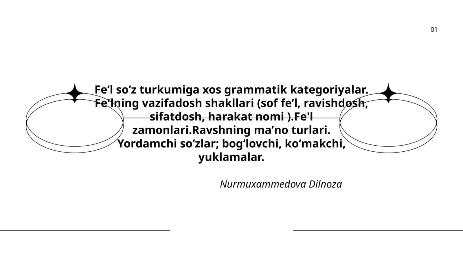 Feʼl soʻz turkumiga xos grammatik kategoriyalar 1