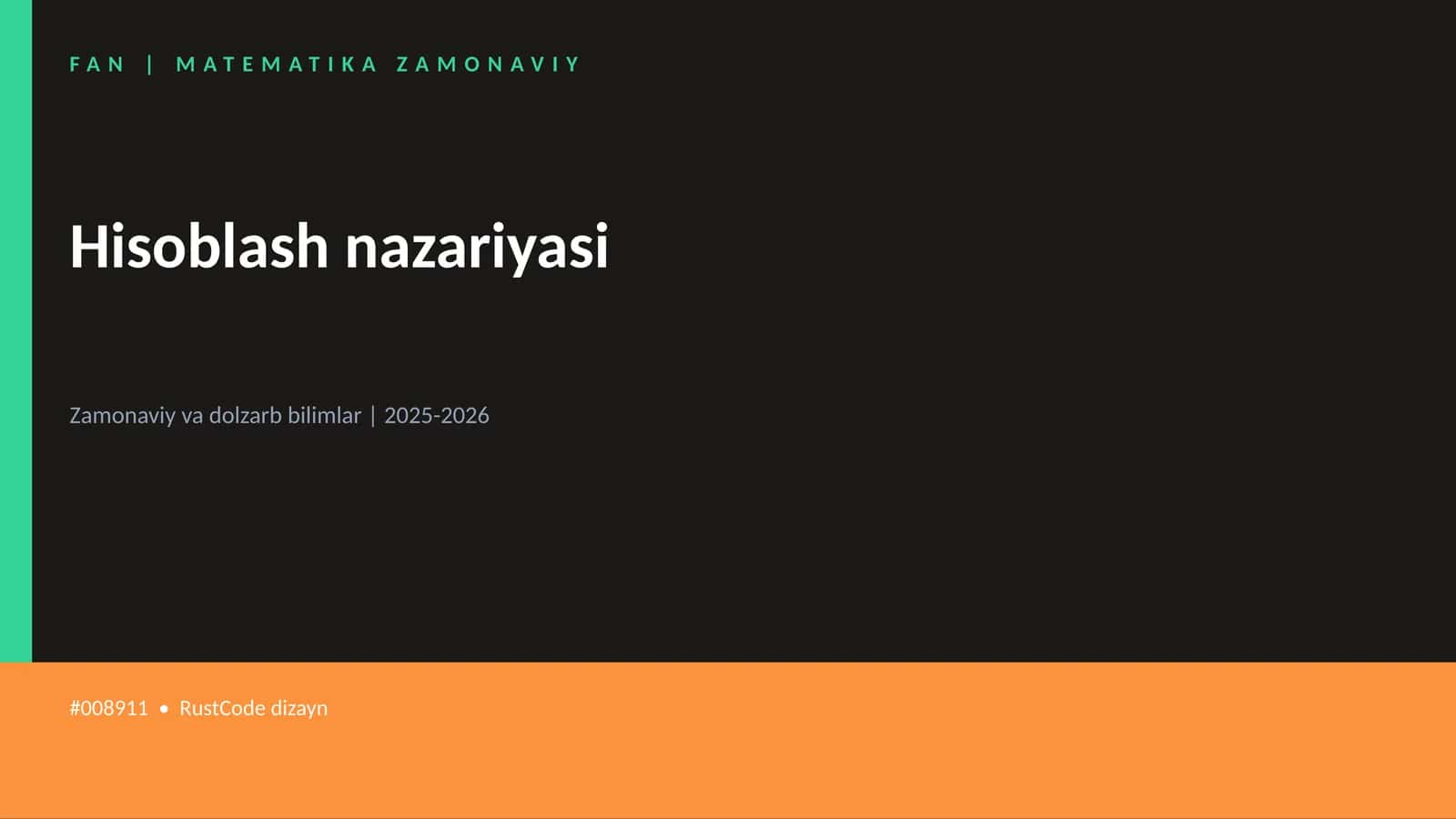 FAN | MATEMATIKA ZAMONAVIY 1