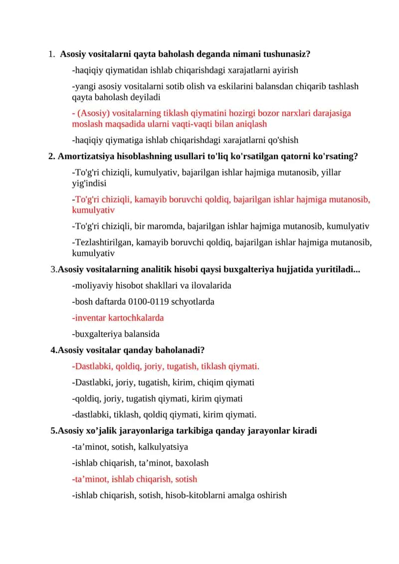 Asosiy vositalarni qayta baholash 1