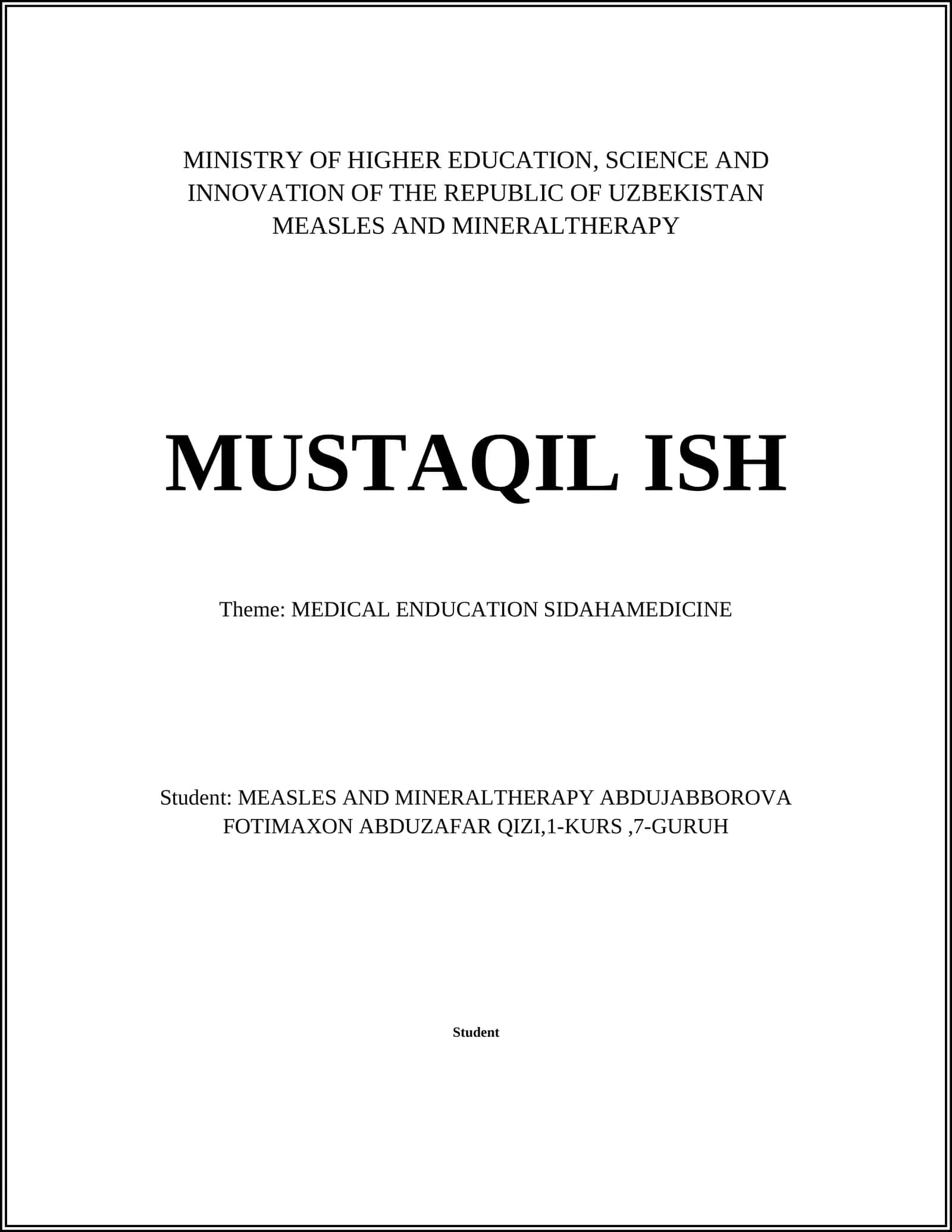 MEASLES AND MINERALTHERAPY 1