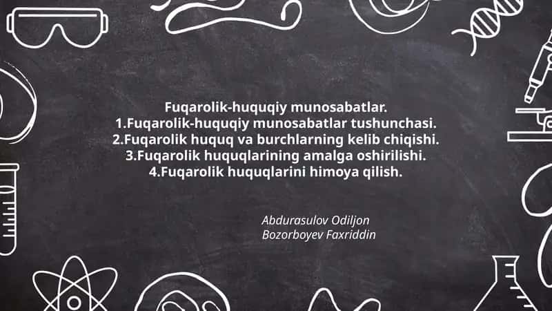 Fuqarolik-huquqiy munosabatlar 1