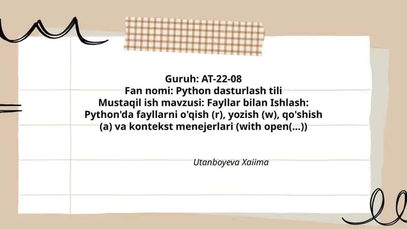 Python dasturlash tili 1