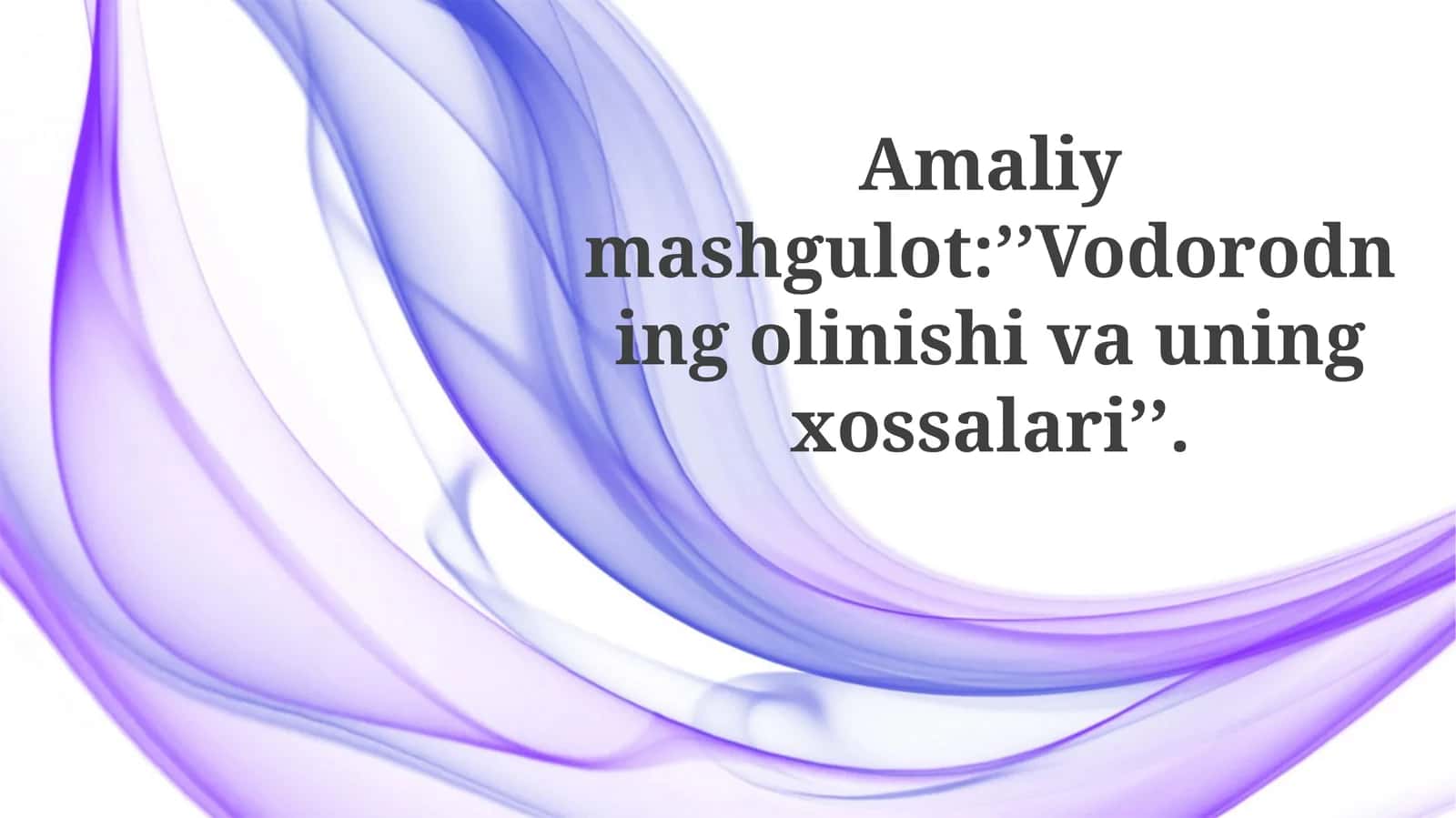 Vodorodning olish usullari 1