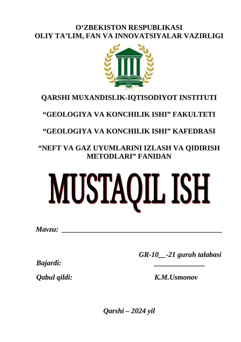 NEFT VA GAZ UYUMLARINI IZLASH VA QIDIRISH METODLARI 1