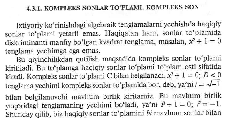 Kompleks sonlar 1