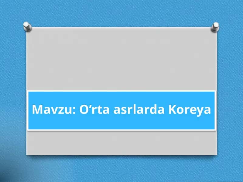 O’rta asrlarda Koreya 1