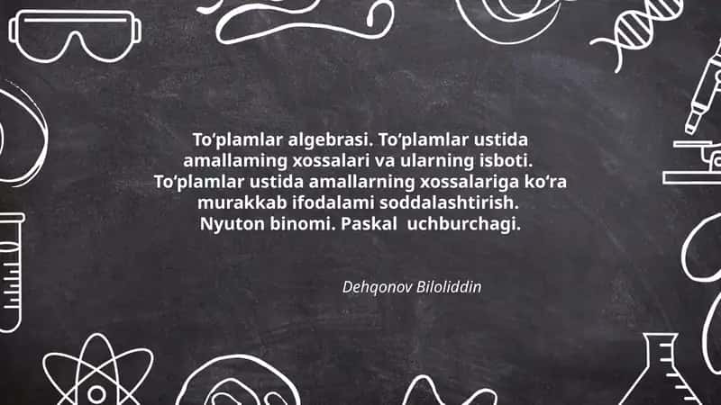 To‘plamlar Algebrasi 1