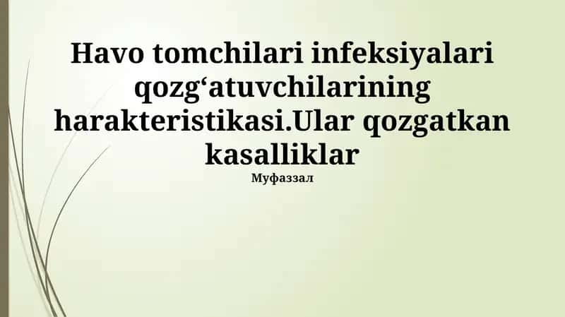 Havodagi tomchi infektsiyalari 1