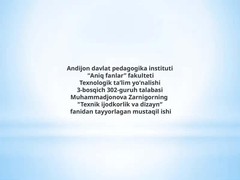 Texnologik taʼlim yoʻnalishi 1