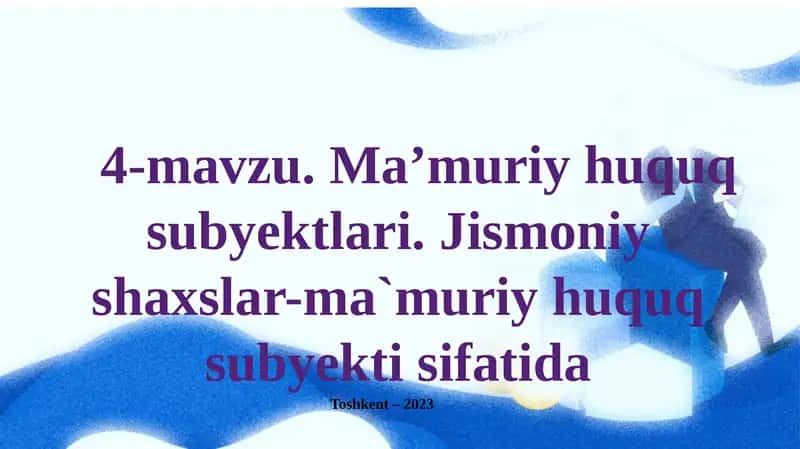 Ma’muriy huquq subyektlari 1