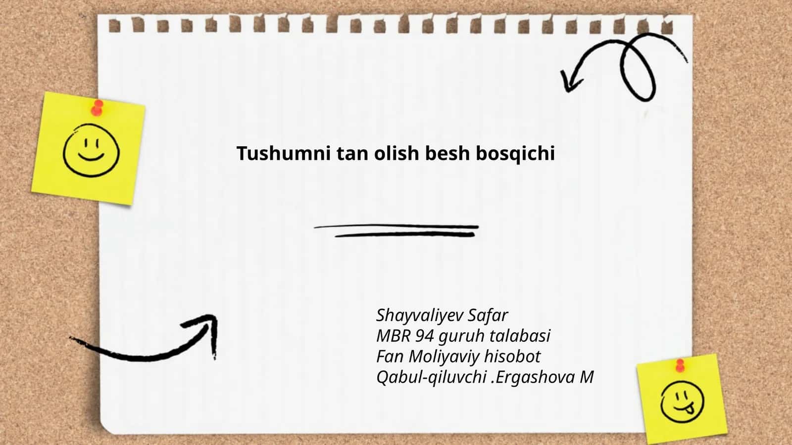 Tushumni tan olish besh bosqichi 1