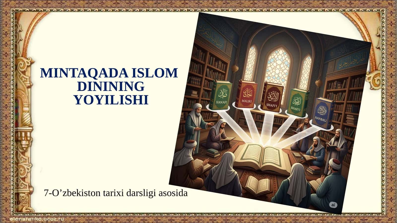 Mintaqada Islomdinining Yoyilishi 1