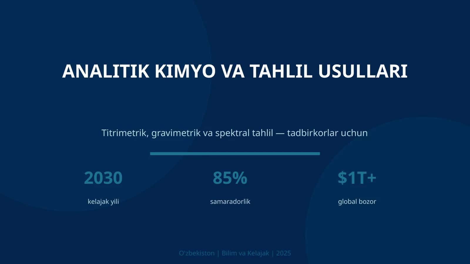 Analitik kimyo va tahlil usullari 1