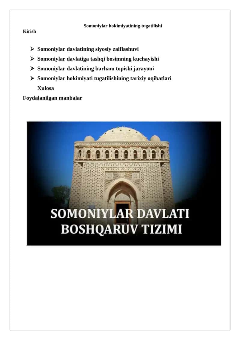 Somoniylar hokimiyatining tugatilishi 1