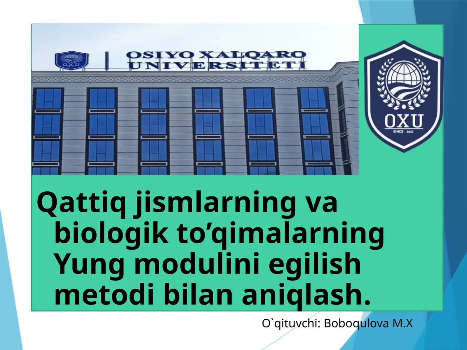 Qattiq jismlarning biologik to'qimalari 1
