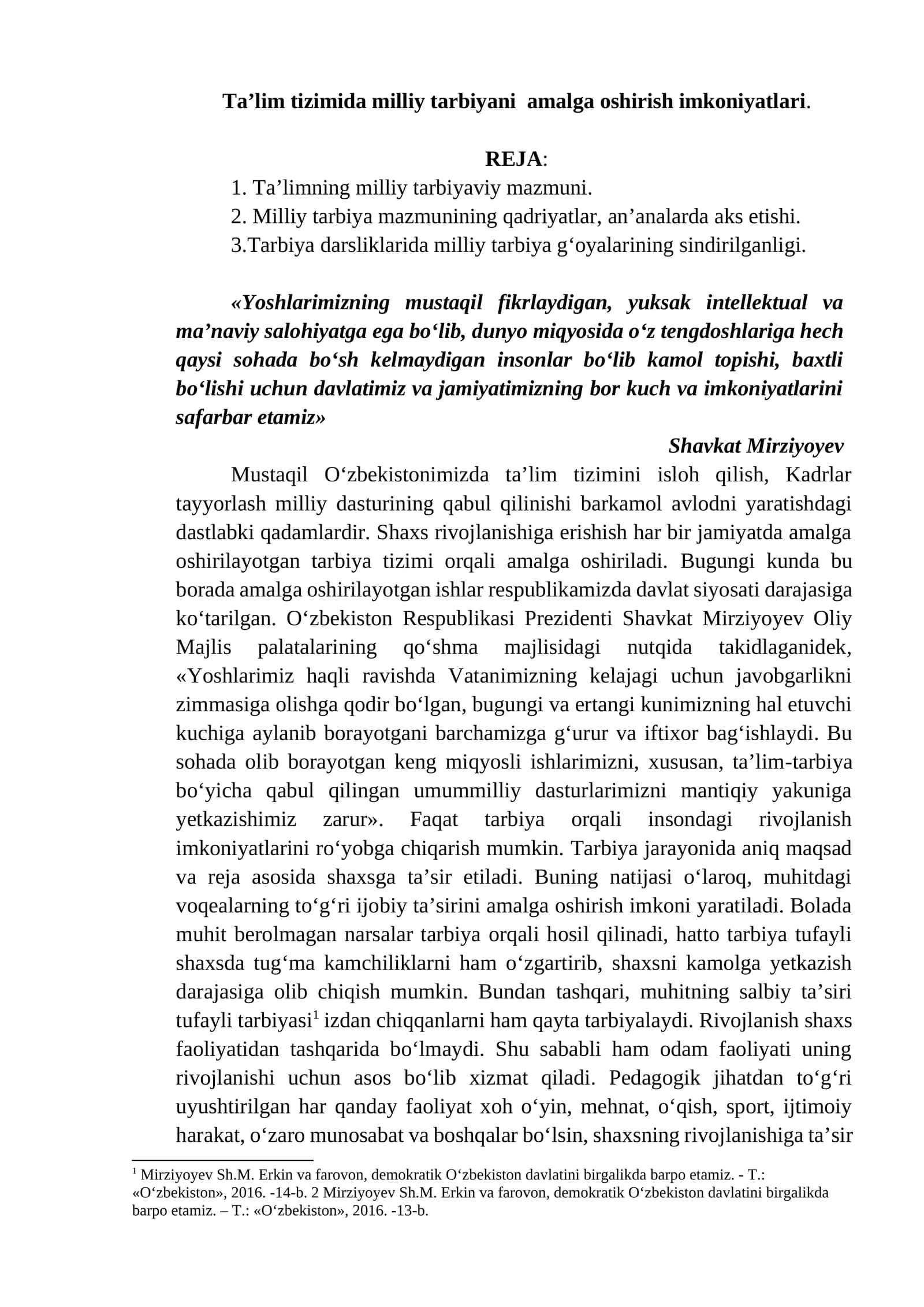 Ta’lim tizimida milliy tarbiyani amalga oshirish imkoniyatlari 1