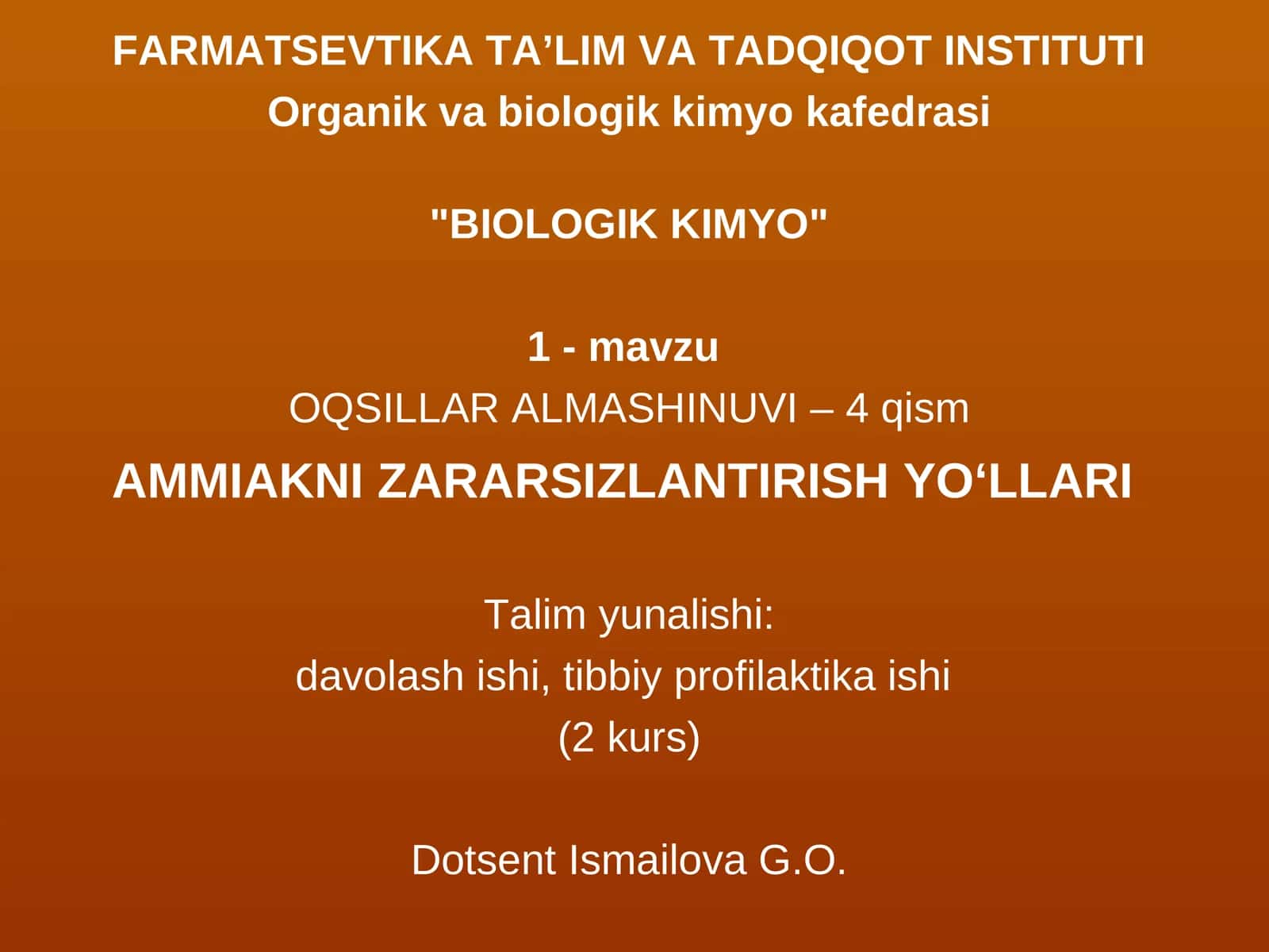 BIOLOGIK KIMYO 1