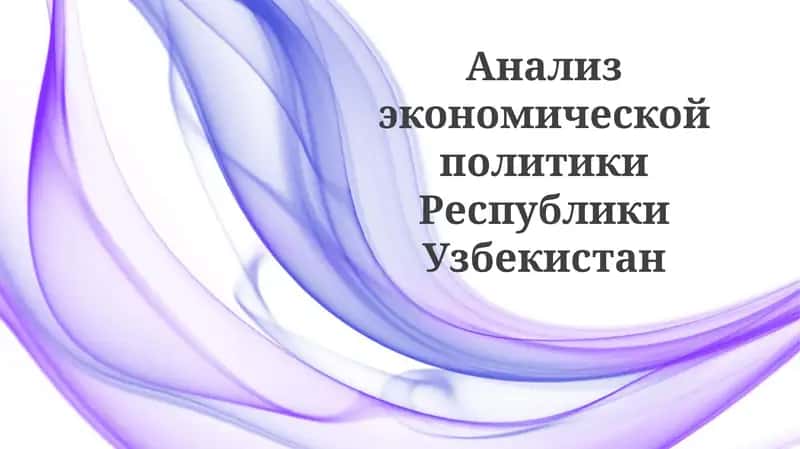 Анализ экономической политики Республики Узбекистан 1