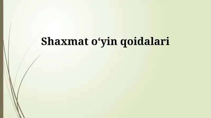 Shaxmat oʻyin qoidalari 1