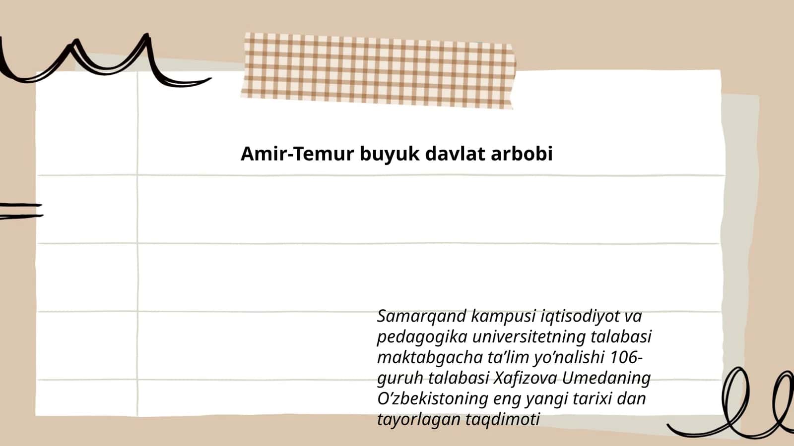 Xafizova Umedaning O’zbekistoning eng yangi tarixi dan tayorlagan taqdimoti 1