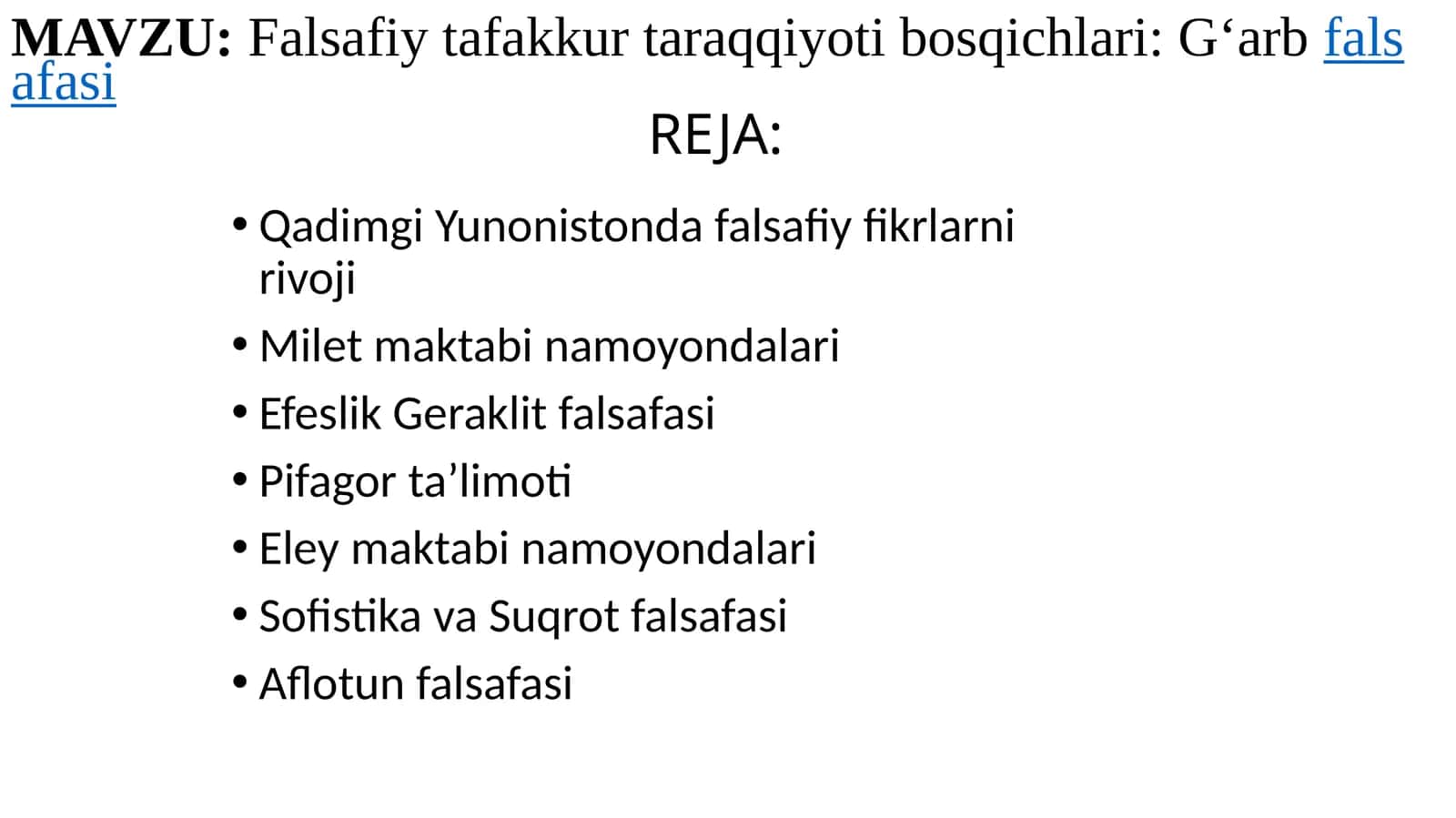 G‘arb falsafasi 1