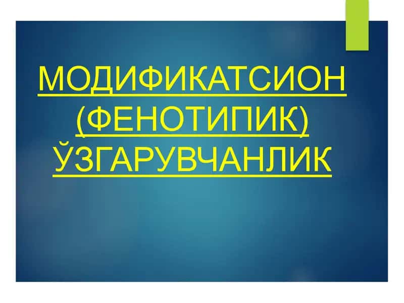 Фенотипик ўзгарувчанлик 1