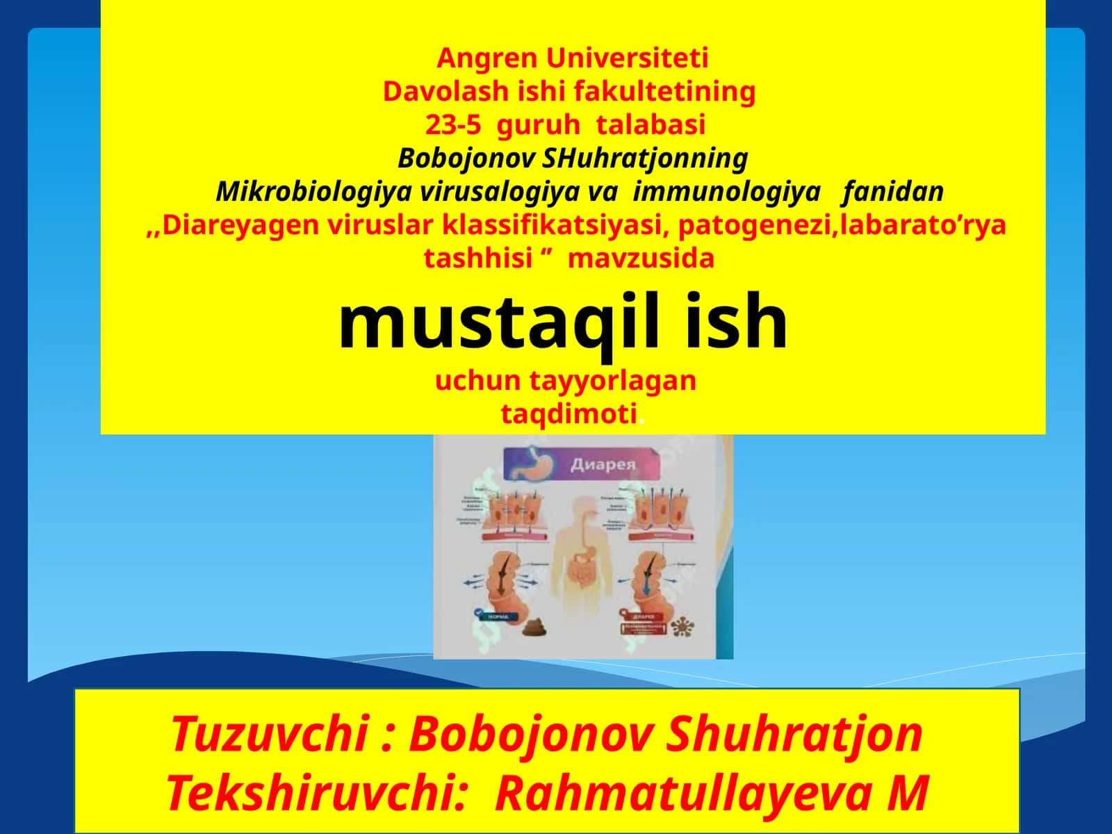 Diareyagen viruslari klassifikatsiyasi, patogenezi, laboratoriyatashhisi 1