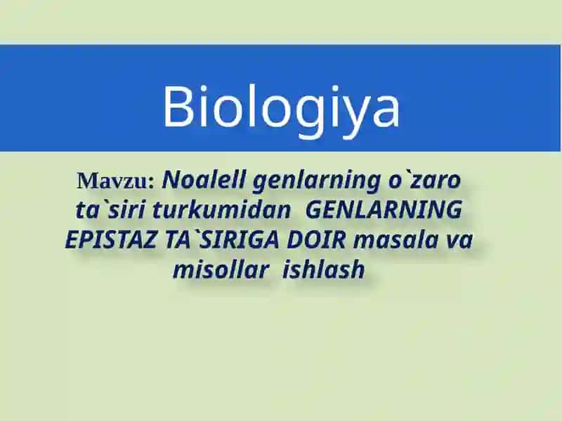 Epistaz ta`siri (Biologiya)