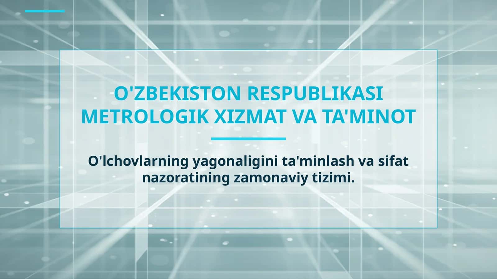 O'ZBEKISTON RESPUBLIKASI METROLOGIK XIZMAT VA TA'MINOT 1