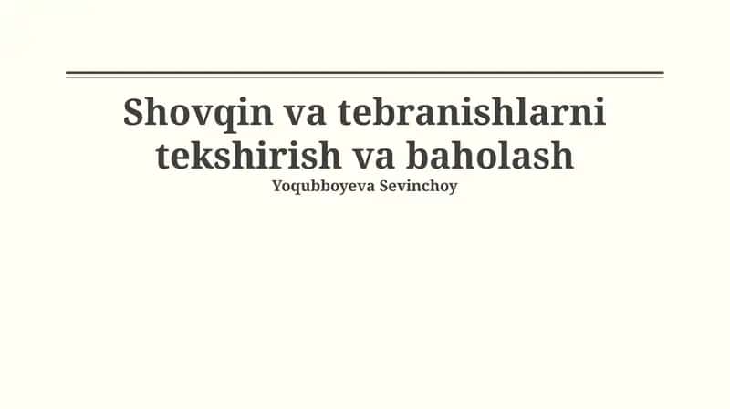 Tebratish va zarba sinovlari 1