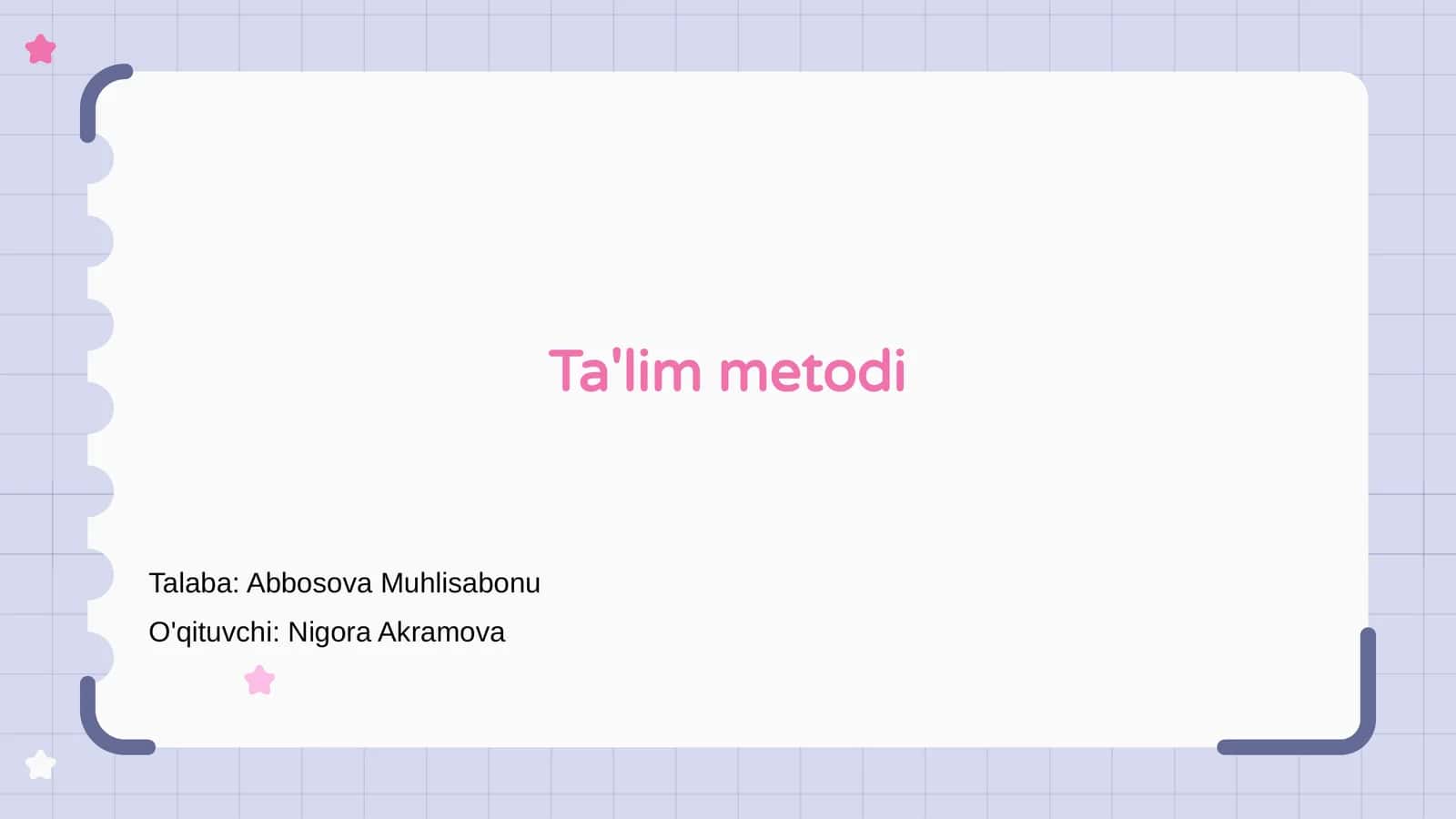 Ta'lim metodi 1