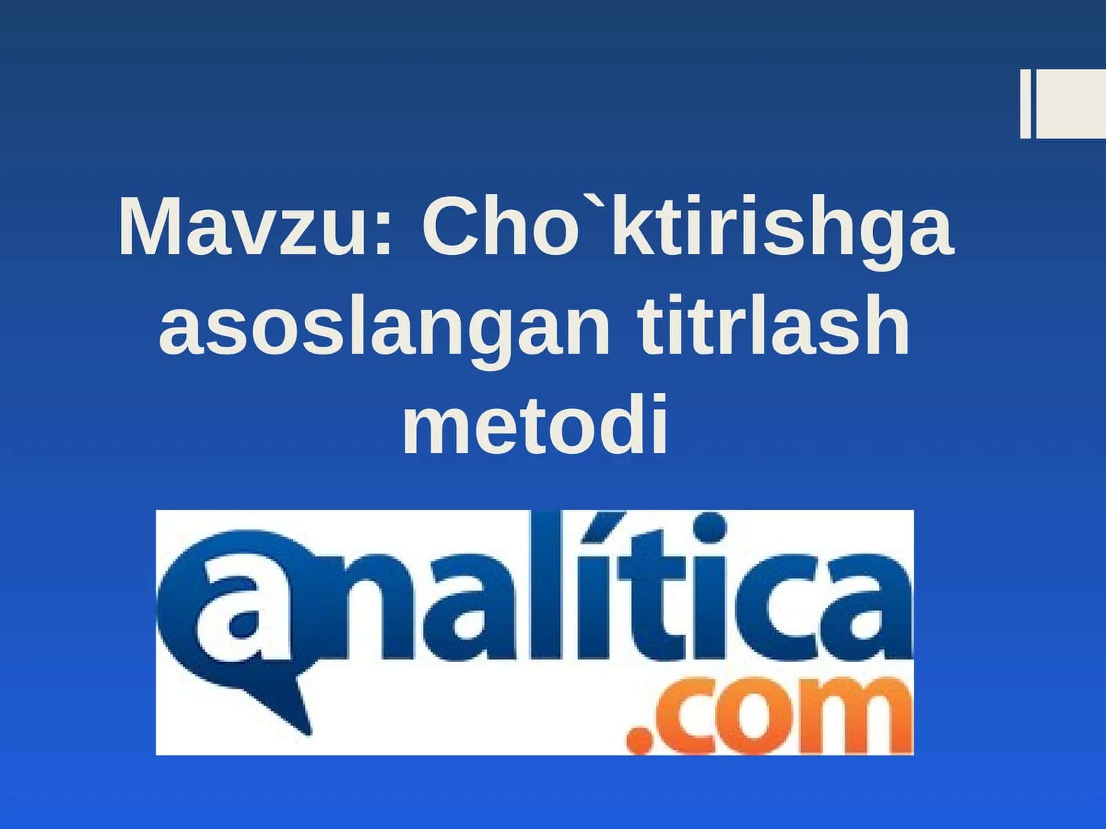 Cho`ktirishgа аsоslаngаn titrlаsh mеtоdi 1
