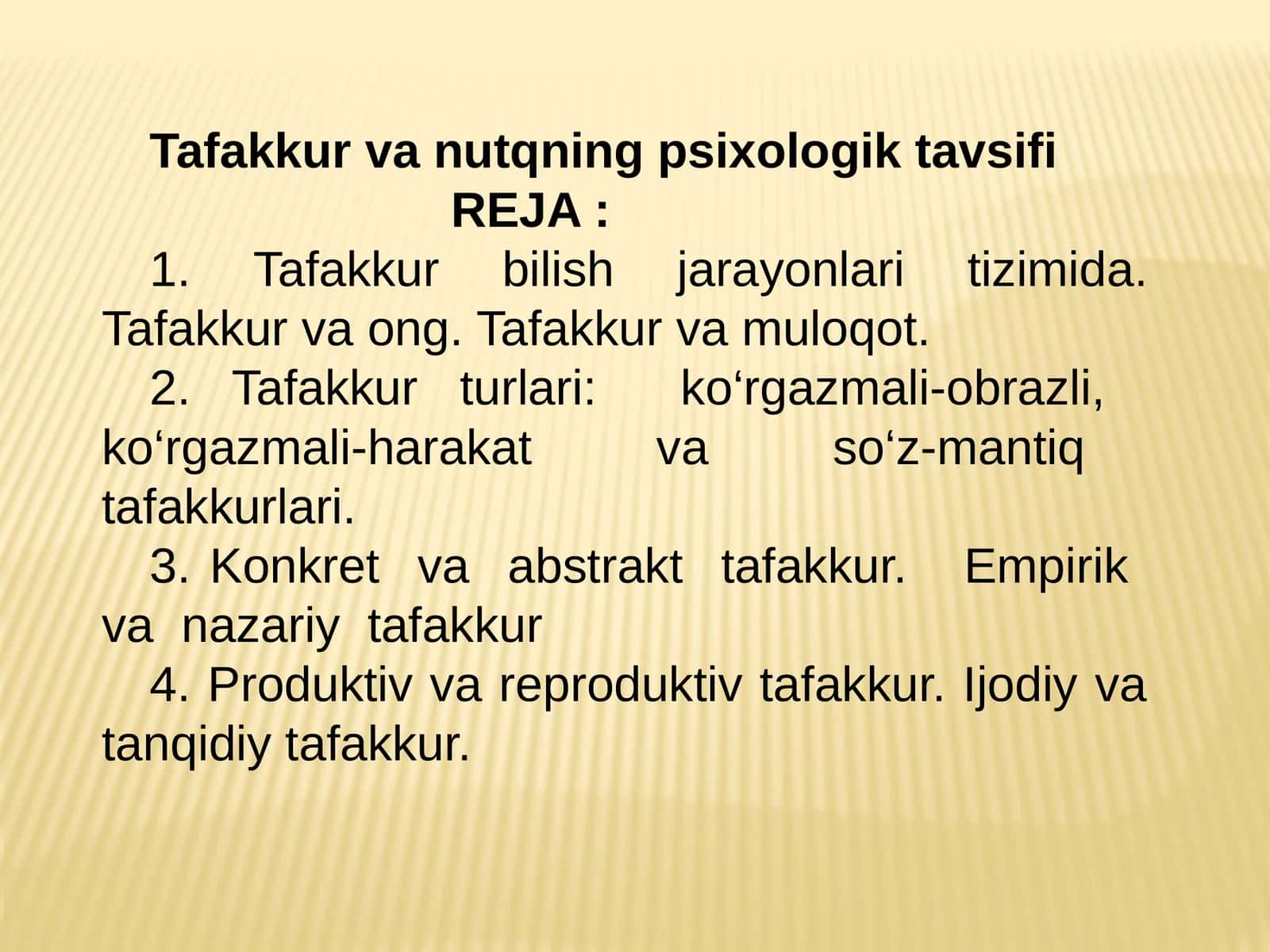 Tafakkur va nutqning psixologik tavsifi 1