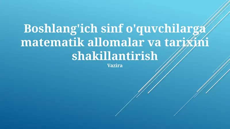 Matematika va Tarix Darslari 1