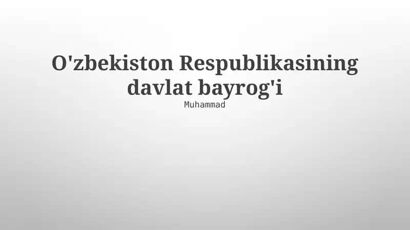 O'zbekiston Bayrog'i 1