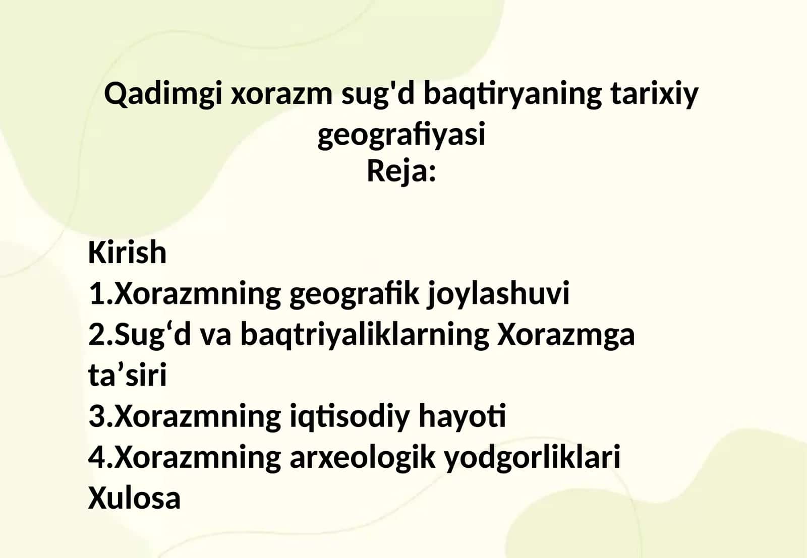 Qadimgi xorazm sug'd baqtiryaning tarixiy geografiyasi 1