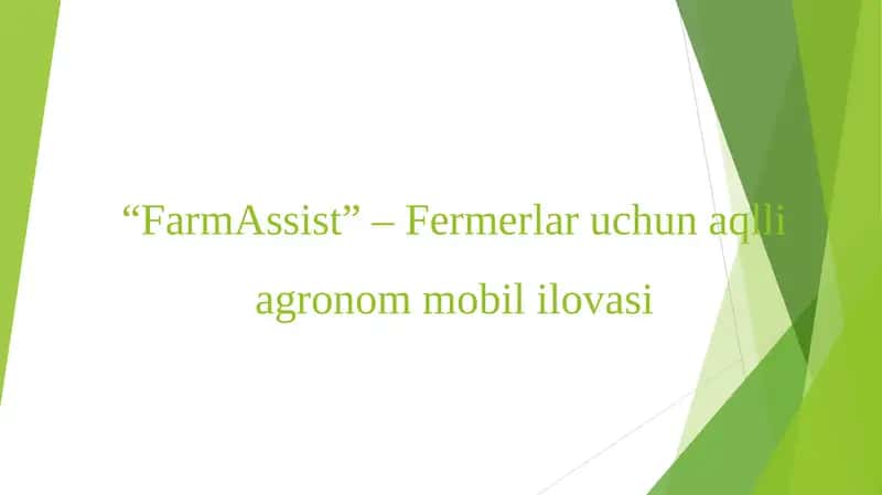 FarmAssist– Fermerlar uchun aqlli agronom mobil ilovasi 1