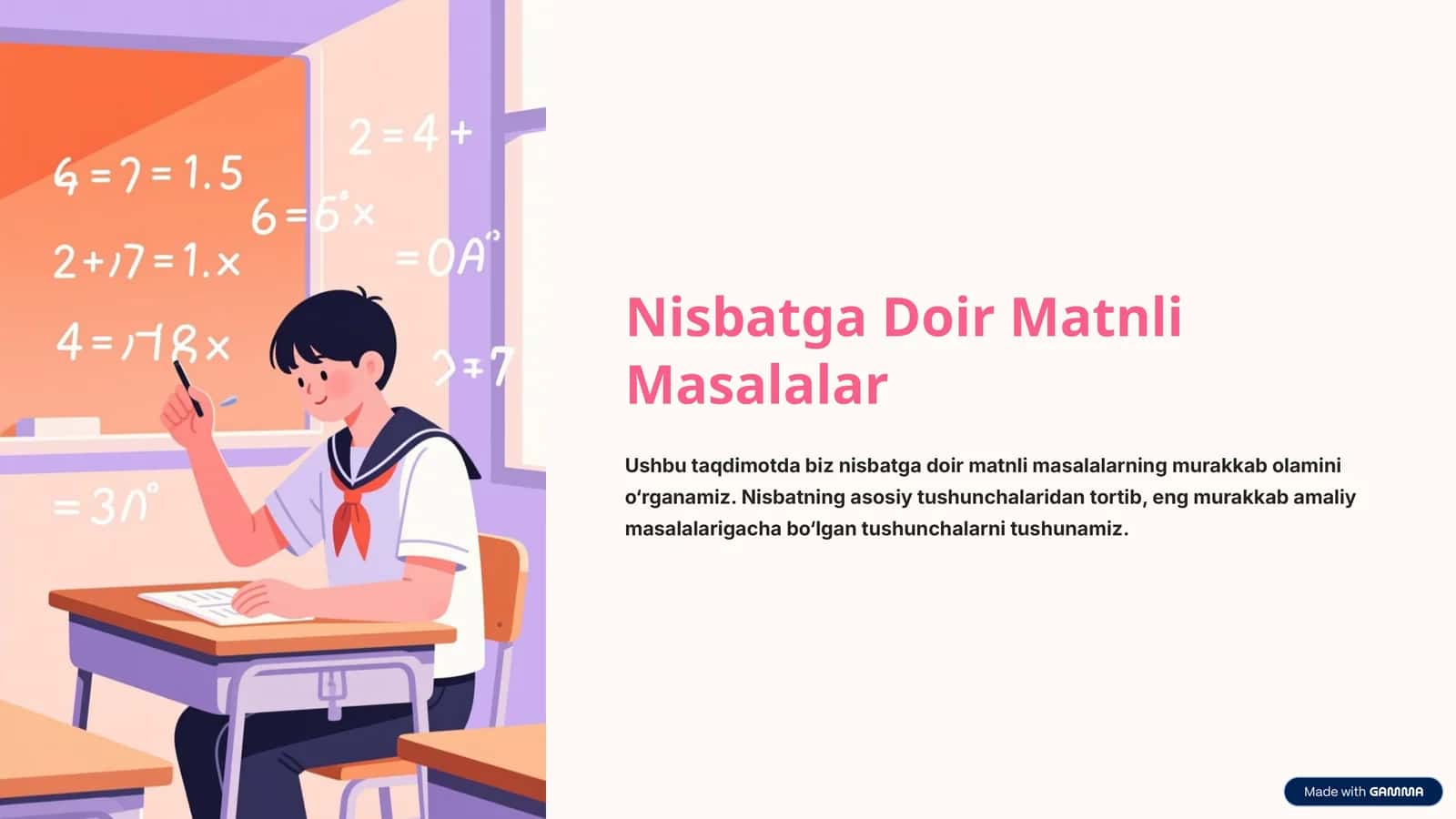 Nisbatga Doir Matnli Masalalar 1