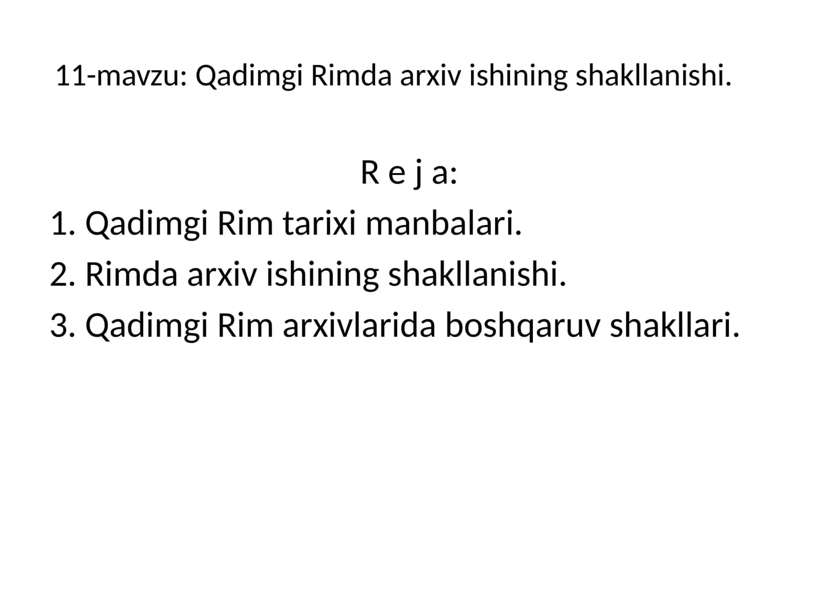 Qadimgi Rimda arxiv ishining shakllanishi 1